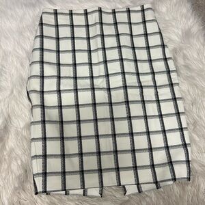 Express Black and White Windowpane Skirt